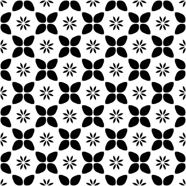 Egyszerű Minta Virágos Formában Fekete Fehér Színű Geometriai Stílusos Virágos — Stock Fotó