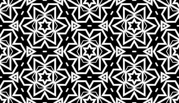 花形简单图案 黑白色彩 几何时尚花冠 — 图库照片