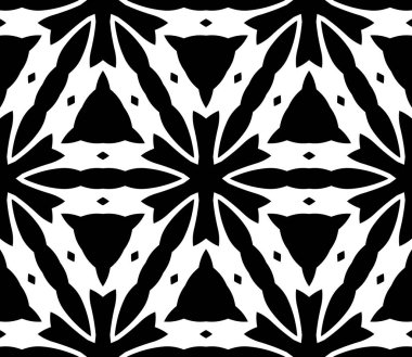 Çiçek biçimli basit desen, siyah ve beyaz renk, geometrik stil çiçek örtüsü, doku, arka plan