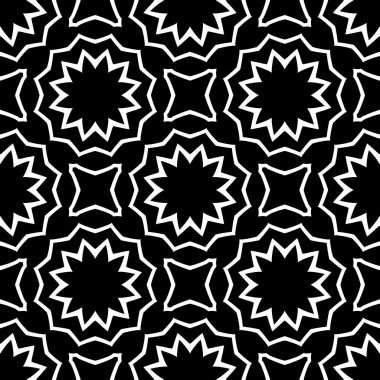 Çiçek biçimli basit desen, siyah ve beyaz renk, geometrik stil çiçek örtüsü, doku, arka plan