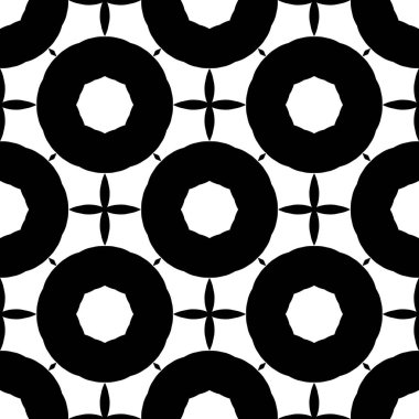 Çiçek biçimli basit desen, siyah ve beyaz renk, geometrik stil çiçek örtüsü, doku, arka plan