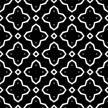 Çiçek biçimli basit desen, siyah ve beyaz renk, geometrik stil çiçek örtüsü, doku, arka plan