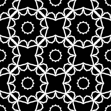 Çiçek biçimli basit desen, siyah ve beyaz renk, geometrik stil çiçek örtüsü, doku, arka plan