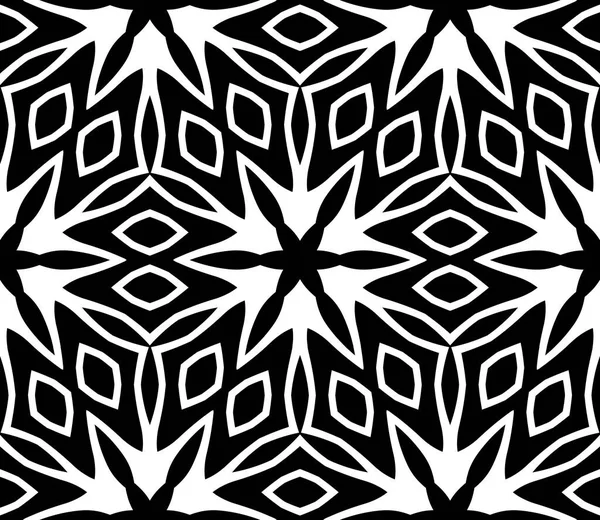 Простой Узор Цветочной Формой Черно Белым Цветом Геометрическим Стильным Цветочным — стоковое фото