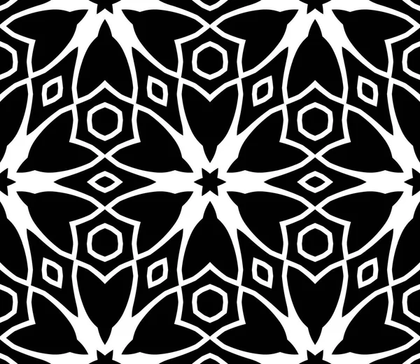 Jednoduchý Vzor Květinovým Vzorem Černá Bílá Barva Geometrický Stylový Květinový — Stock fotografie