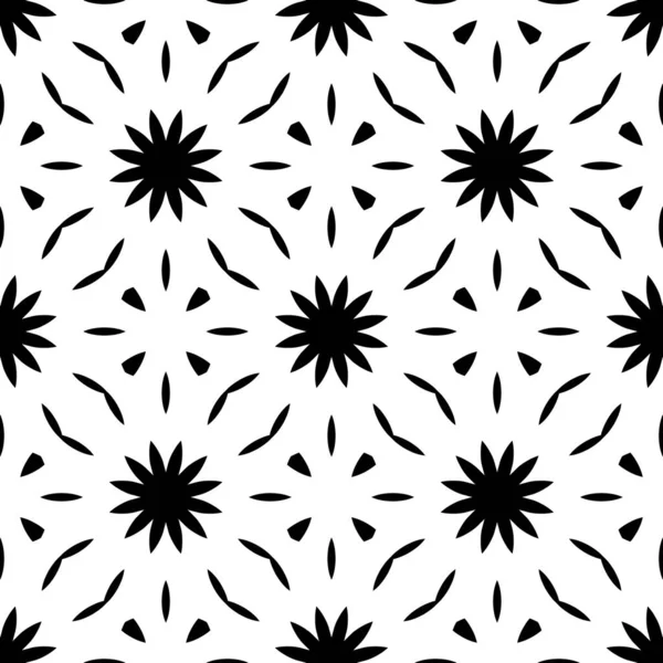 Patrón Simple Con Forma Floral Color Blanco Negro Cubierta Floral —  Fotos de Stock