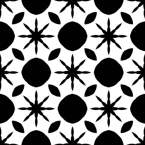 Simple Pattern Floral Form Black White Color Geometric Stylish Floral — Stock Photo, Image