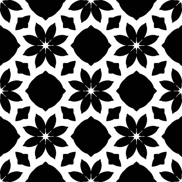Simple pattern with floral form, black and white color, geometric stylish floral cover, texture, background