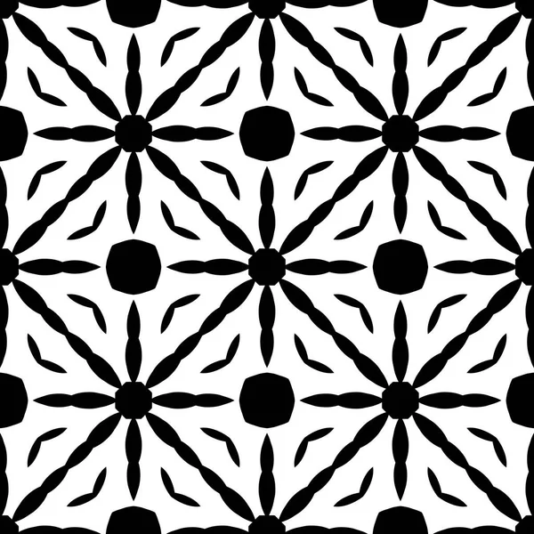 Eenvoudig Patroon Met Bloemvorm Zwart Wit Kleur Geometrische Stijlvolle Bloembedekking — Stockfoto