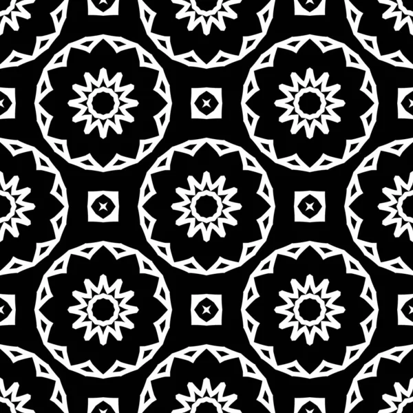 Prosty Wzór Formie Kwiatowej Kolorze Czarno Białym Stylowe Geometryczne Okładki — Zdjęcie stockowe