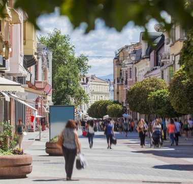 Plovdiv Bulgaristan şehir merkezindeki yaya yolu