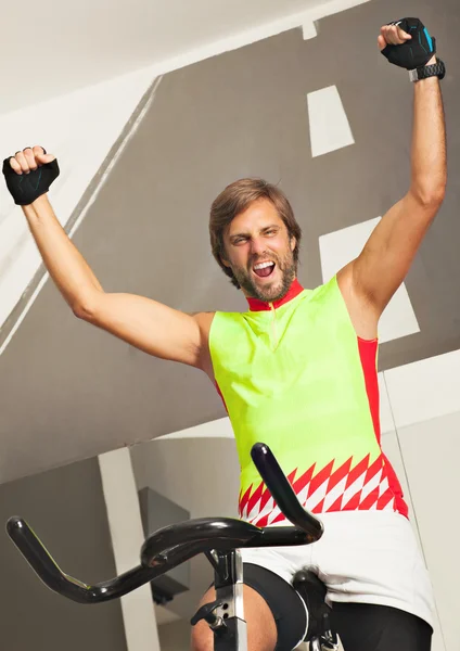 Fitness spinning joy happy excited — Φωτογραφία Αρχείου