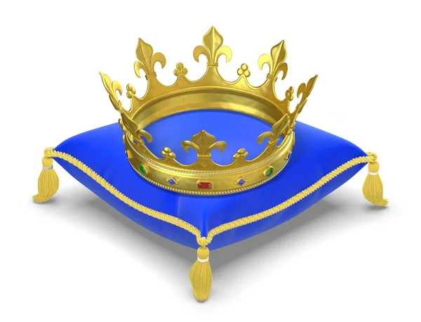 L'oreiller royal avec couronne Photos De Stock Libres De Droits