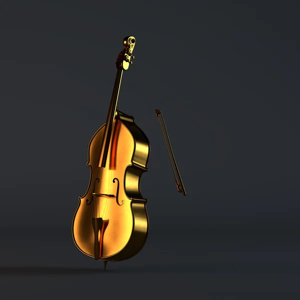 Violoncello dorato nero — Foto Stock