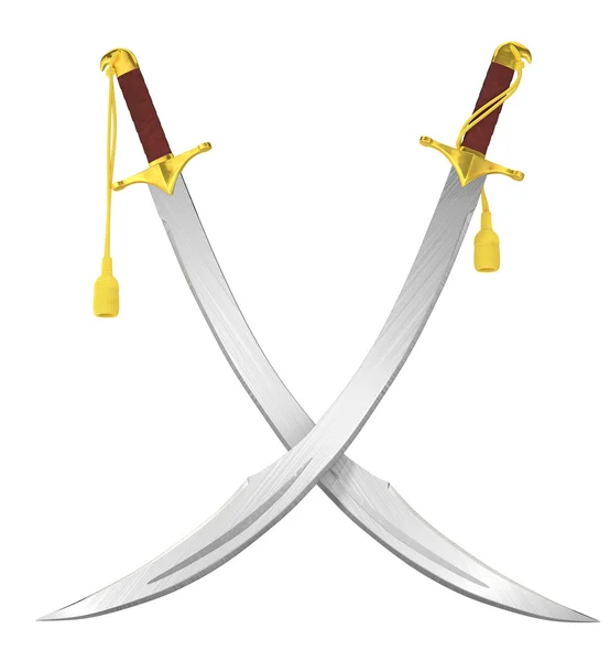 Crossed arabian scimitar swords — Stock Photo, Image