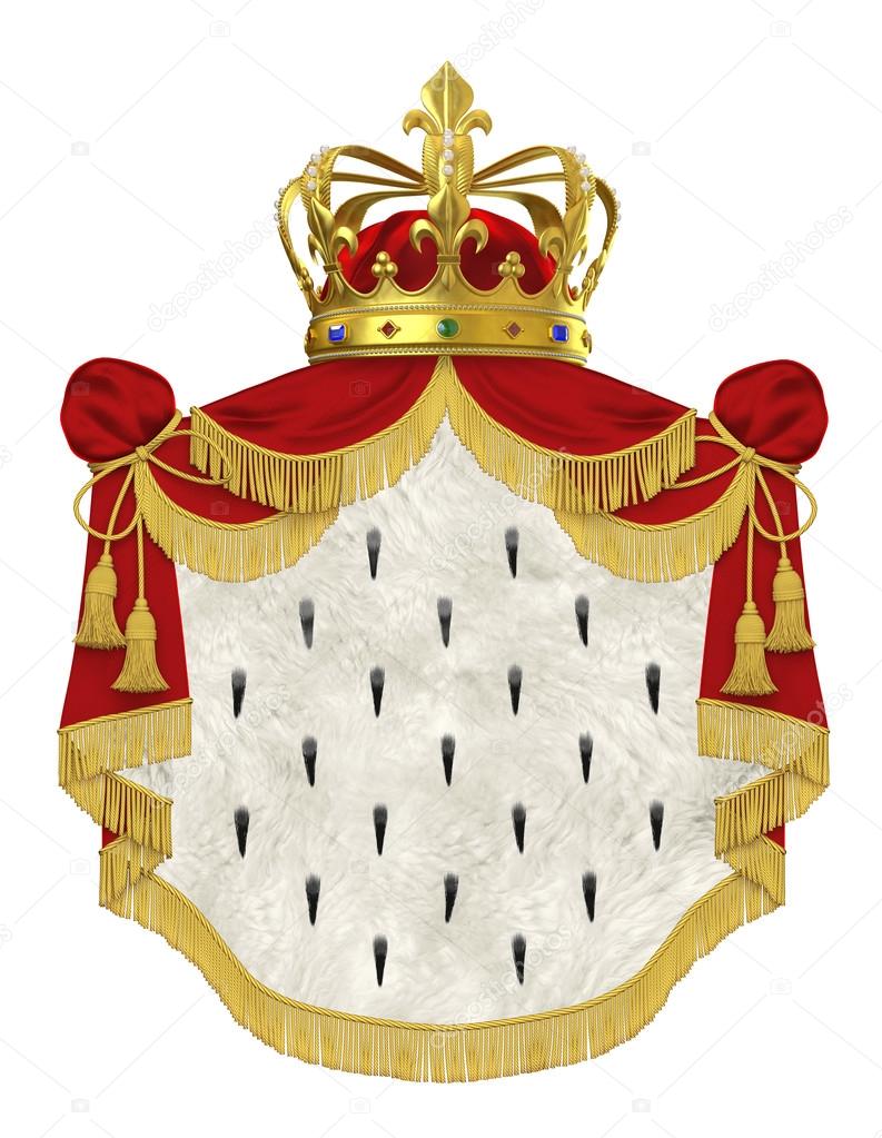 Royal mantle with crown