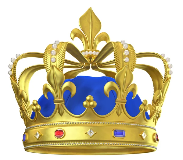 Золотая корона с драгоценностями — стоковое фото