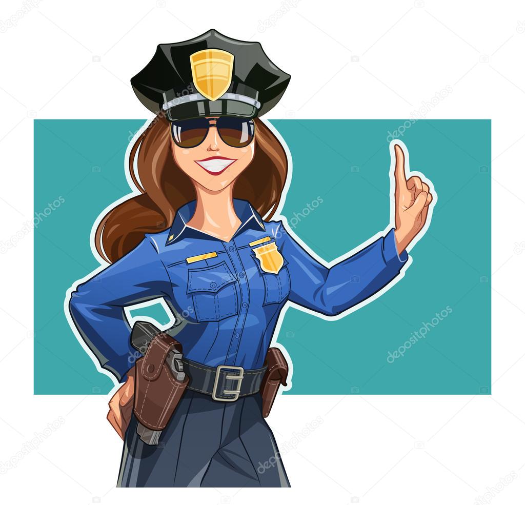 Beautiful girl police-officer in uniform Stock Vector Image by ©aleksangel  #100012834