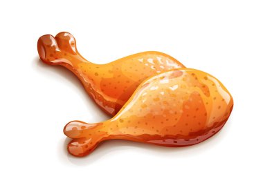 Tavuk budu. Et yemeği. Beyaz arka planda izole edilmiş. Eps10 vektör illüstrasyonu.