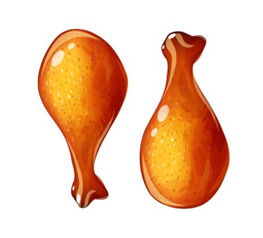 Tavuk Bacağı. Hindi budu. Kuş yemi, beyaz arka planda izole edilmiş. Eps10 vektör illüstrasyonu.