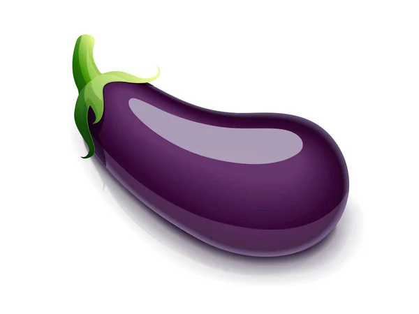 Lilek Zeleninové Jídlo Izolované Bílém Pozadí Eps10 Vektorová Ilustrace — Stockový vektor