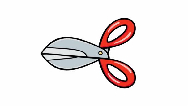 Scissors Cut Paper Cartoon Animation — Stok video