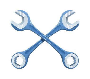 Tamir makinesi ve mekanizma için anahtarlar. Vidaları sökmek için kullanılan alet. Vektör illüstrasyonu.