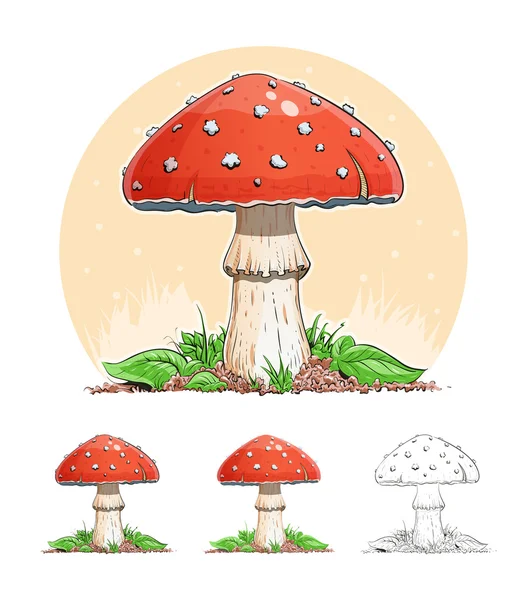 Amanita. Mantar — Stok Vektör