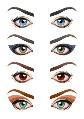 Womans eyes with make-up clipart