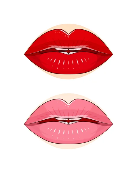 Make-up. Lippen mit Pomade. — Stockvektor
