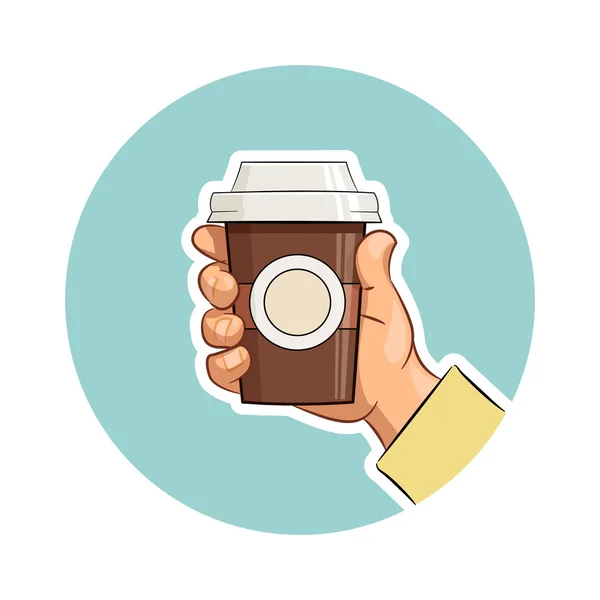 Tazza di caffè in mano — Vettoriale Stock