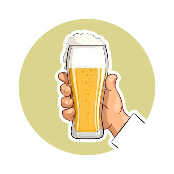 Келих пива в руці — стоковий вектор