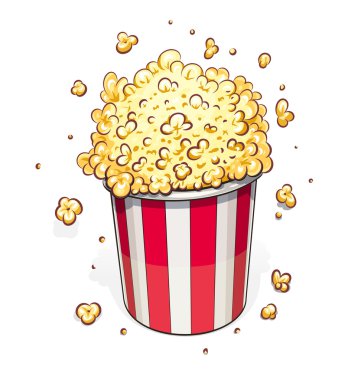 Çizgili sepet içinde patlamış mısır