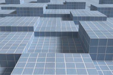 Üç boyutlu seramik küpler yüzeyi