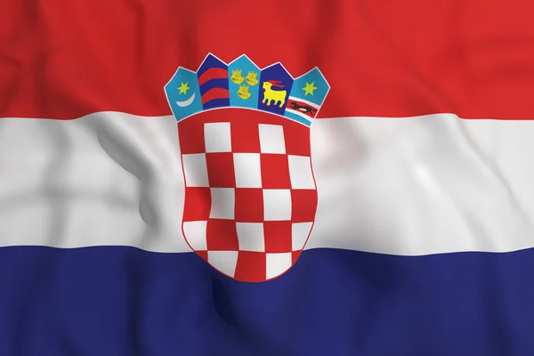 3d representación de una bandera de Croacia ondeando — Foto de Stock