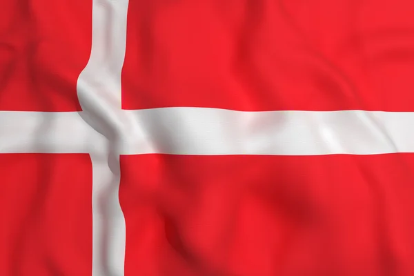 3d 渲染的丹麦国旗飘扬 — 图库照片