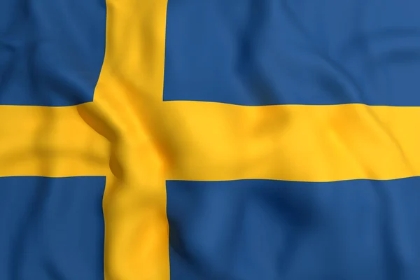 3D рендерінг розмахуючи прапором Швеції — стокове фото