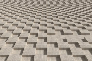 Üç boyutlu gri kiremitli küpleri