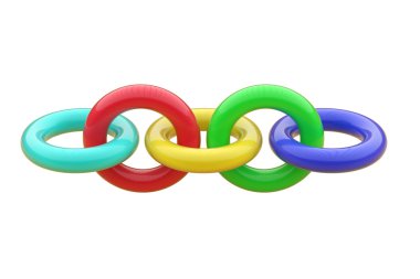 Farklı renkteki halka yapılan zinciri