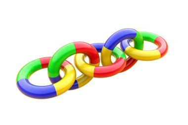 Plastik halkalar ağaç boyutlu zinciri