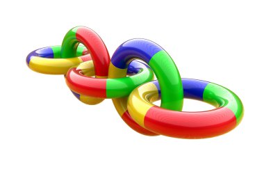 Plastik halkalar ağaç boyutlu zinciri