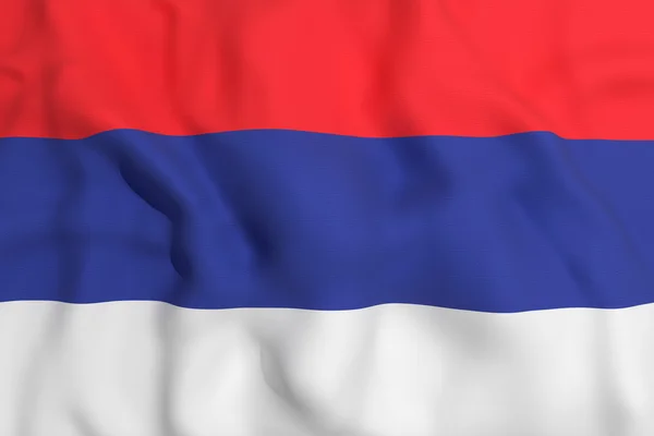 Representación 3d de una bandera de Serbia ondeando —  Fotos de Stock
