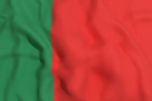 Απόδοσης 3D της μια Πορτογαλία σημαία κυματίζει — Φωτογραφία Αρχείου