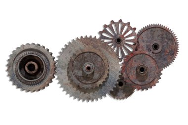 Birkaç paslı cogwheels