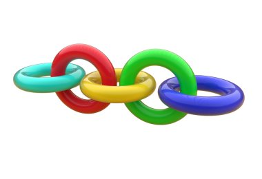 Plastik halkalar ağaç boyutlu zinciri