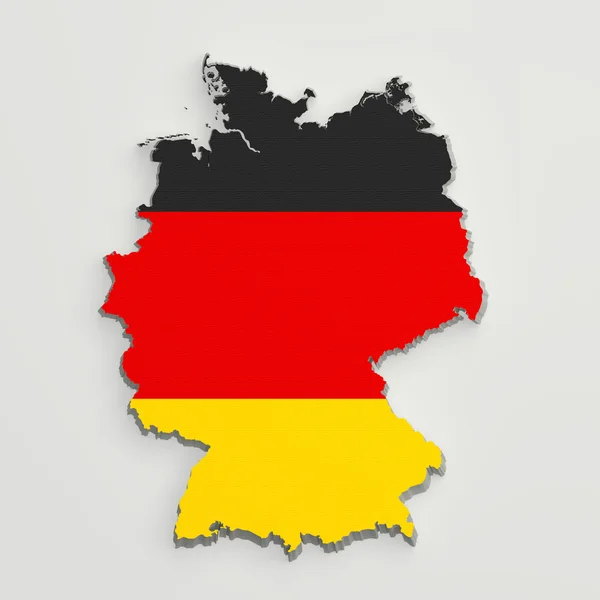 Силуэт Германии карта с флагом — стоковое фото