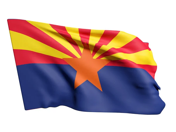 3d rendering of an Arizona flag on a white background — Stock Photo, Image