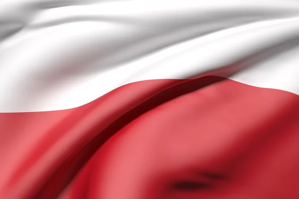 Vykreslování 3D vlajky, Polsko — Stock fotografie