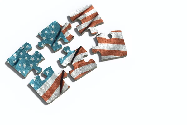 Американський прапор на наборі головоломок — стокове фото