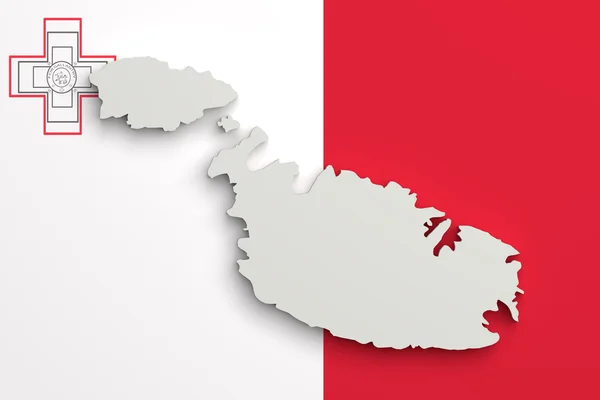 Silhouette de carte Malt avec drapeau — Photo